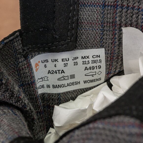 Timberland Women Sienna Black Leather Zip Lace Lug Combat Ankle Boots size 6 - Picture 7 of 8